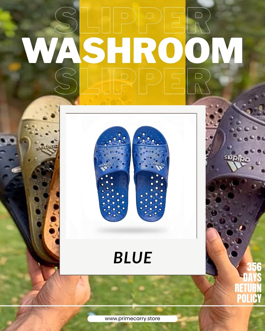 Prime Carry washroom slipper, comfortable slip-on footwear with soft sole and simple design, suitable for indoor use.