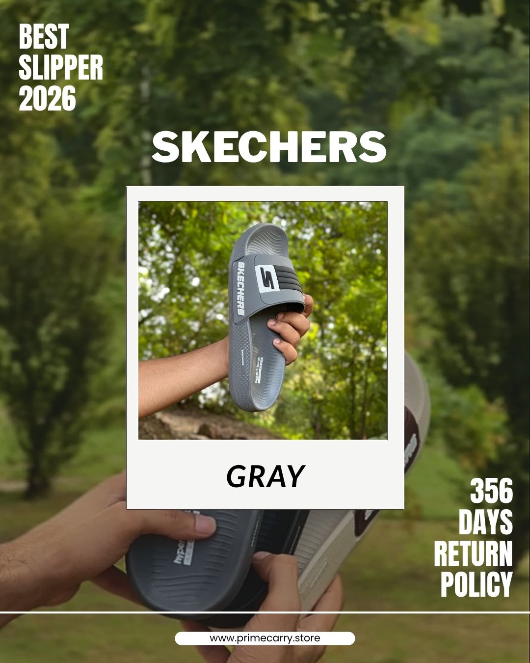 Prime Carry Skecher slide slipper with cushioned sole and open-toe design, shown in image 34.