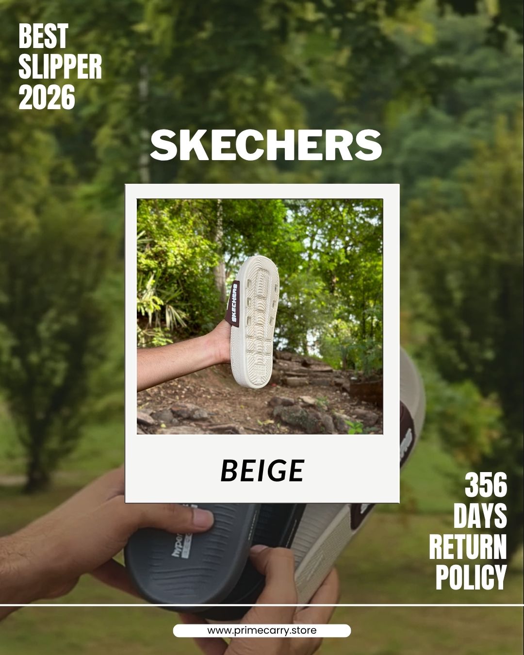 Prime Carry Skecher slide slipper with open-toe design and cushioned sole, perfect for casual wear and comfort.