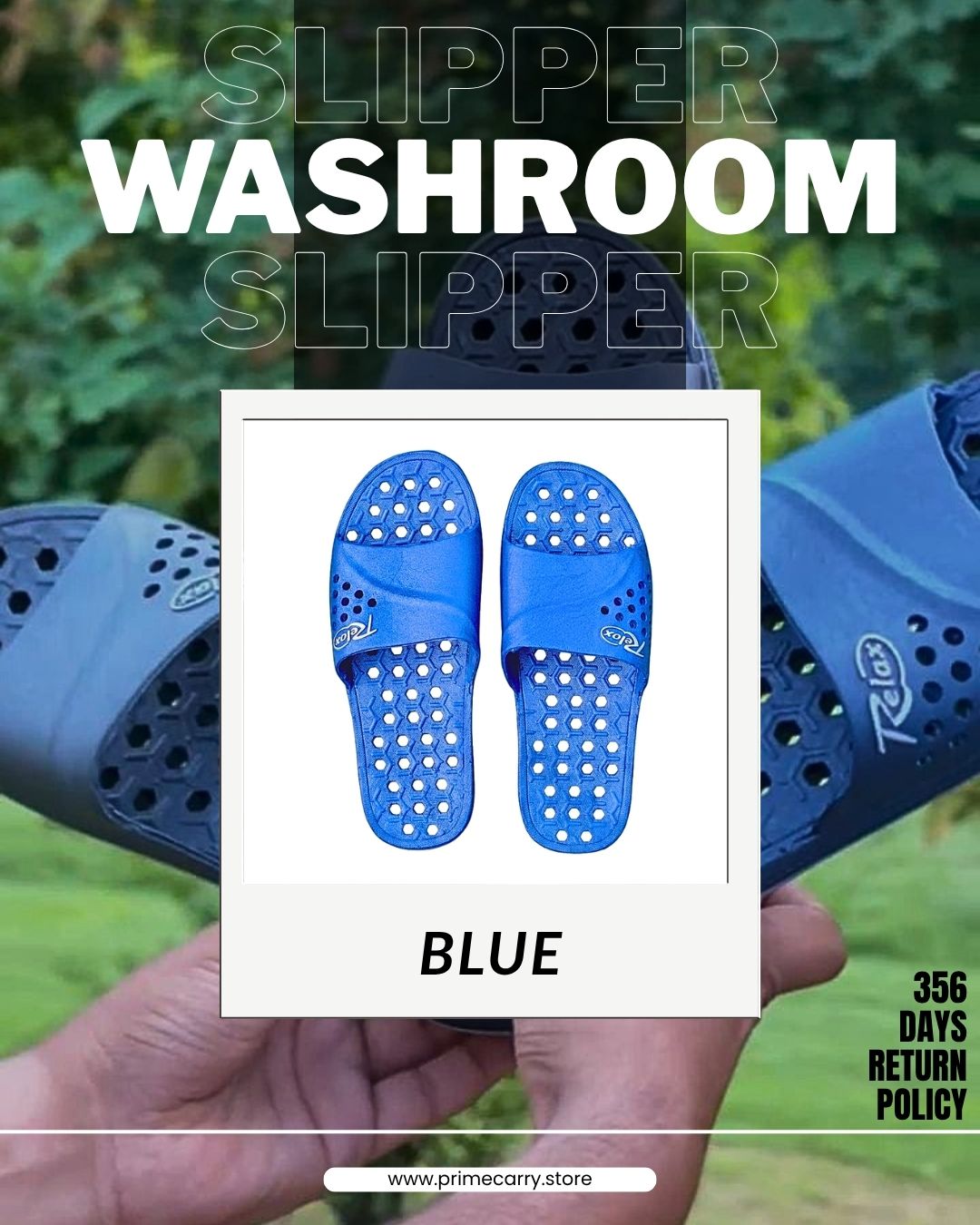 Prime Carry washroom slipper, soft and comfortable slip-on footwear for men, shown in a neutral color with textured sole.